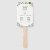 Soft Greenerity Wedding Fan Programm Fächer (Rückseite)