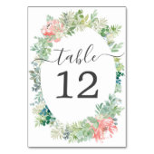 Soft Greenerity Wedding Tischnummern (Rückseite)