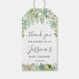 Soft Greenery Baby Shower Gevor Tag Geschenkanhänger