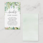 Soft Greenery Book Request Baby Shower Card Begleitkarte (Vorne/Hinten)