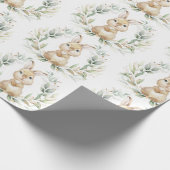 Soft Greenery Gold Bunny Oaster Rabbit Babydusche Geschenkpapier (Ecke)