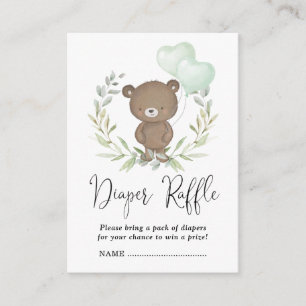 Soft Greenery Teddy Bear Babydusche Windelwanne Begleitkarte