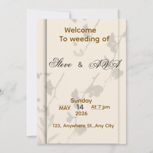 Soft Grey Elegant Wedding Invitation | Romantic &  Einladung (Vorderseite)
