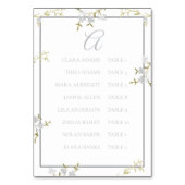 Soft Grey Floral Elegant Wedding Seating Chart Tischnummer (Vorderseite)