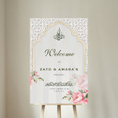 Soft Grey & Florals Islamic Wedding Acrylic Sign Acrylschild