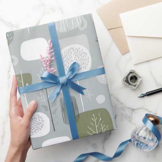 Soft Grey Sage Balance Abstract Pattern Geschenkpapier (Schenken)