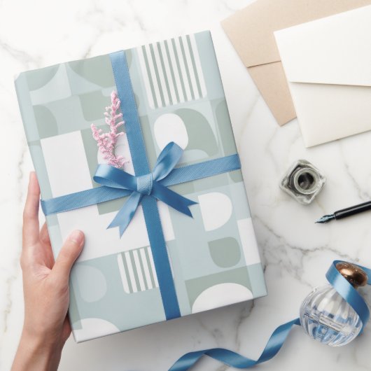 Soft Grey Sage Balance Abstract Pattern Geschenkpapier (Schenken)