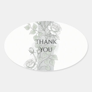 Soft Grey Tartan Rose Danke Sticker