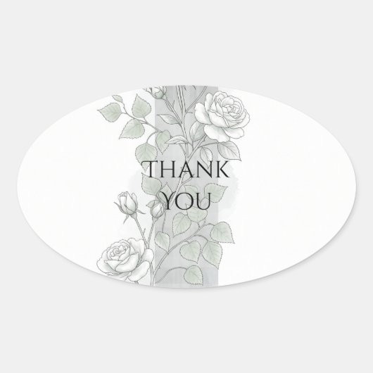 Soft Grey Tartan Rose Danke Sticker (Vorderseite)