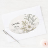 Soft Grey Tartan Rose Hochzeit Danke Sticker (Umschlag)
