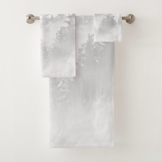 Soft Grey White Forest Dream #1 #decor #art Badhandtuch Set (Insitu)