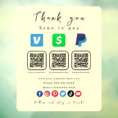 Soft Groovy Multi QR Code Paypal Venmo Cash App Fensteraufkleber (Blatt 3)