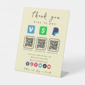 Soft Groovy Multi QR Code Paypal Venmo Cash App Sockelschild (Vorderseite)