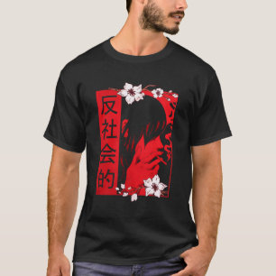Soft Grunge Ästhetik antisoziales Sad Anime Girl H T-Shirt