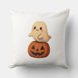 Soft Halloween pillow featuring a cute ghost on a  Kissen