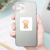 Soft Heart Big Love Cute Teddy Bear Mugs  Aufkleber (Telefon)