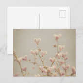 Soft Heart Blossom Postcard – Romantic Botanical  Postkarte (Vorne/Hinten)