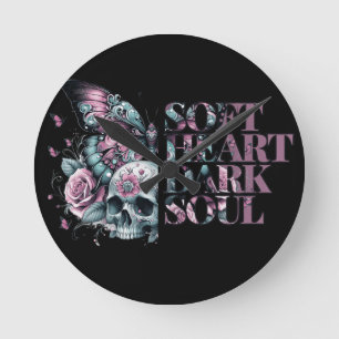 Soft Heart Dark Soul Pastel Goth Runde Wanduhr
