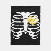 Soft Heart Inside Ribs Skelett Halloween Costum Fleecedecke (Vorderseite)