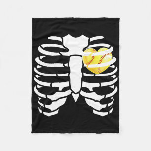 Soft Heart Inside Ribs Skelett Halloween Costum Fleecedecke
