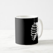 Soft Heart Inside Ribs Skelett Halloween Costum Kaffeetasse (VorderseiteRechts)