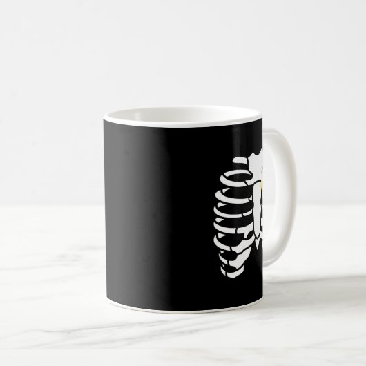 Soft Heart Inside Ribs Skelett Halloween Costum Kaffeetasse (VorderseiteRechts)