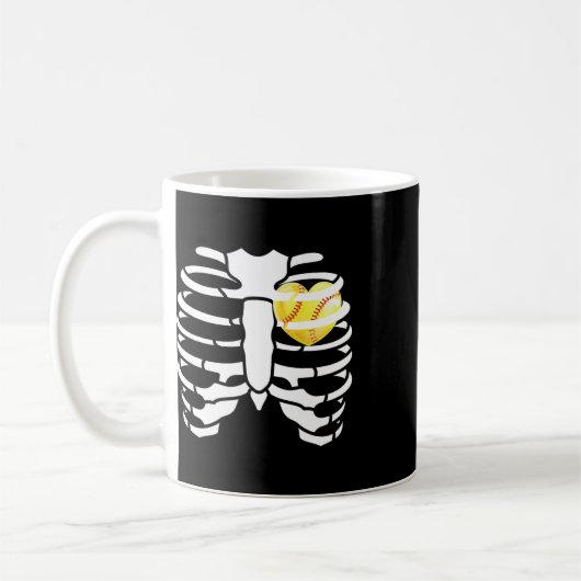 Soft Heart Inside Ribs Skelett Halloween Costum Kaffeetasse (Links)