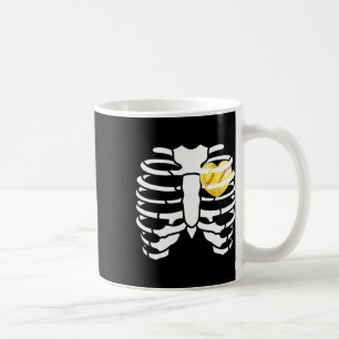 Soft Heart Inside Ribs Skelett Halloween Costum Kaffeetasse