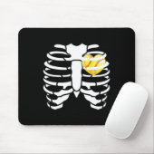 Soft Heart Inside Ribs Skelett Halloween Costum Mousepad (Mit Mouse)