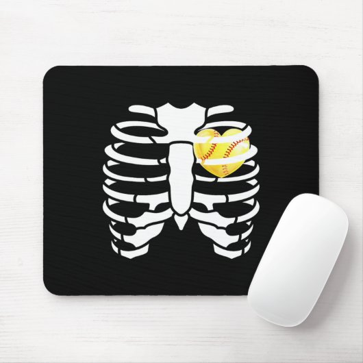 Soft Heart Inside Ribs Skelett Halloween Costum Mousepad (Mit Mouse)