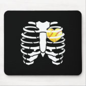 Soft Heart Inside Ribs Skelett Halloween Costum Mousepad (Vorne)