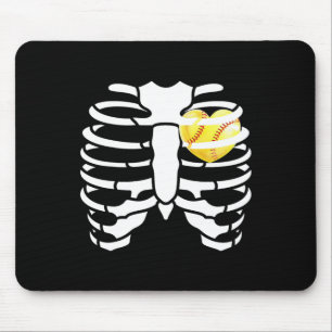 Soft Heart Inside Ribs Skelett Halloween Costum Mousepad