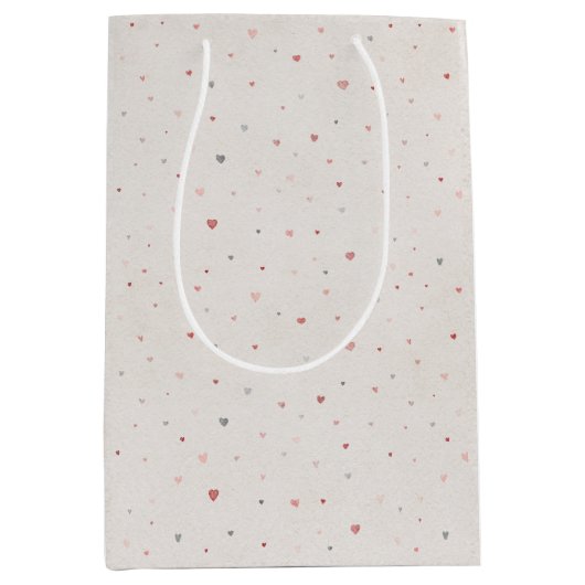 Soft Heart Pattern Gift Bag Mittlere Geschenktüte (Vorderseite)