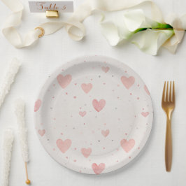 Soft Heart Pattern Paper Plates Pappteller