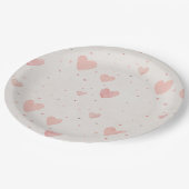 Soft Heart Pattern Paper Plates Pappteller (Schrägansicht)