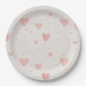 Soft Heart Pattern Paper Plates Pappteller (Vorderseite)