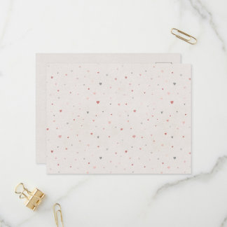 Soft Hearts Pattern Postcard Einladungspostkarte