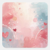 Soft Heartscape Quadratischer Aufkleber (Vorderseite)