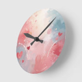 Soft Heartscape Runde Wanduhr (Winkel)