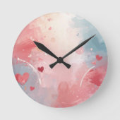 Soft Heartscape Runde Wanduhr (Vorderseite)