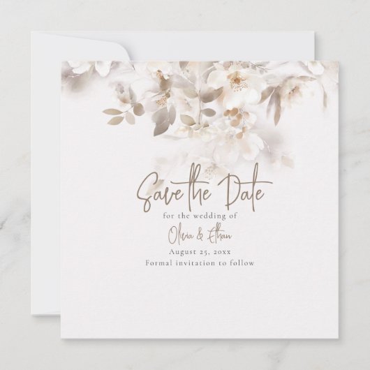 Soft Herbstlaubs Save The Date (Vorderseite)