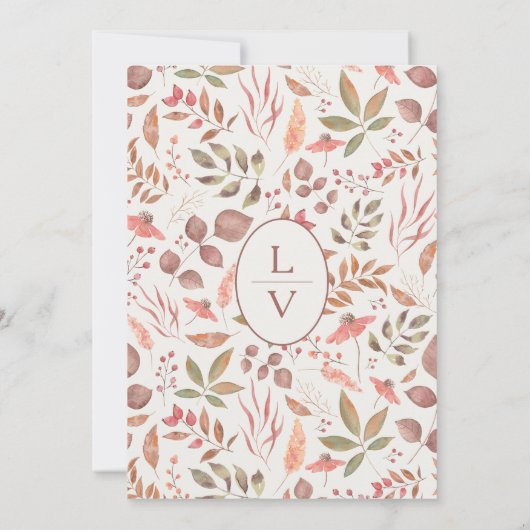 Soft Herbstlaubs Save the Date Karte (Rückseite)