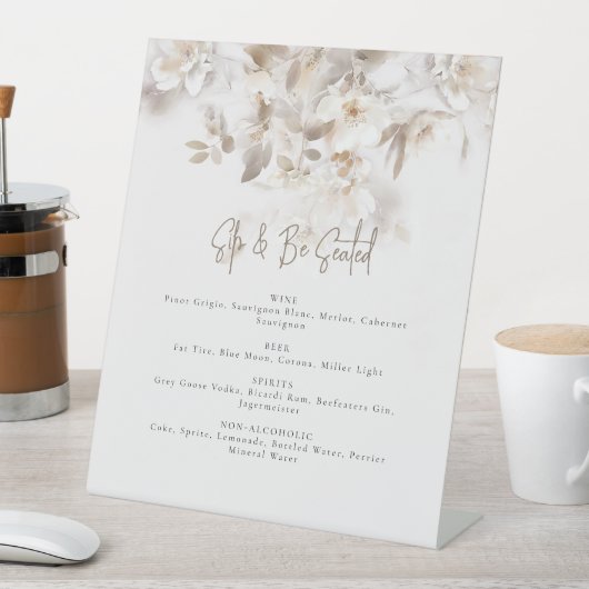 Soft Herbstlaubs Sip and Be Seed Sockelschild (In Situ)