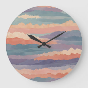 Soft Horizon Waves Große Wanduhr