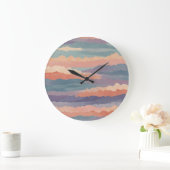 Soft Horizon Waves Große Wanduhr (Zuhause)