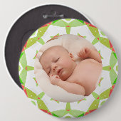 Soft Hübsch Green Custom Frohe Weihnachts-Foto Button (Vorne & Hinten)