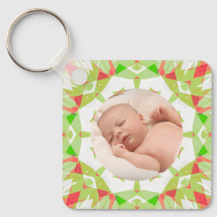 Soft Hübsch Green Custom Frohe Weihnachts-Foto Schlüsselanhänger