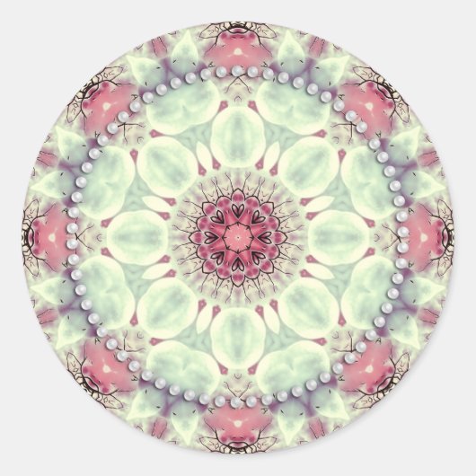 Soft Hübsch Kaleidoscope Mandala Runder Aufkleber (Vorderseite)
