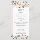 Soft Hued Blush Pink Elfenbeinblume Hochzeitsmenü Programm (Vorne/Hinten)