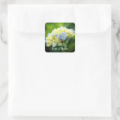 Soft Hydrangea Blume Personalisiert Quadratischer Aufkleber (Tasche)